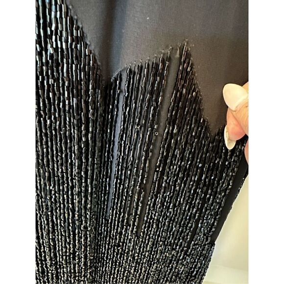 NWT NBD Revolve Annika Beaded Fringe Black Asymmetrical Mini Dress Size XXS - Picture 8 of 13